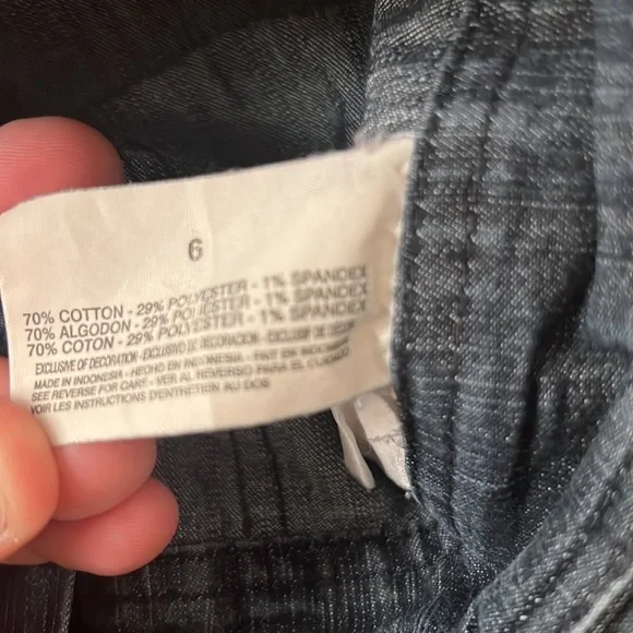Gloria Vanderbilt Capri Dark Wash Minimal Bling Sz 6  Draw String Cuff POCKETS - Picture 7 of 7